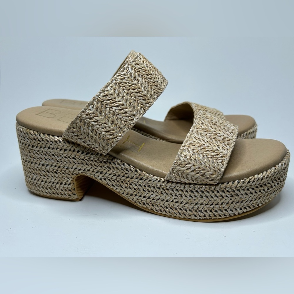 BEACH by Matisse Open Toe Raffia Woven Platform Sandal Size 9
